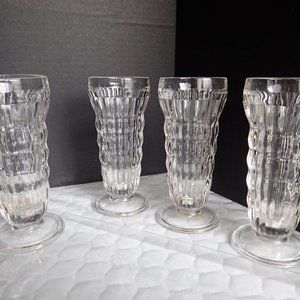 Unknown Ribbed Footed Clear 4 - 5 1/2" Parfaits